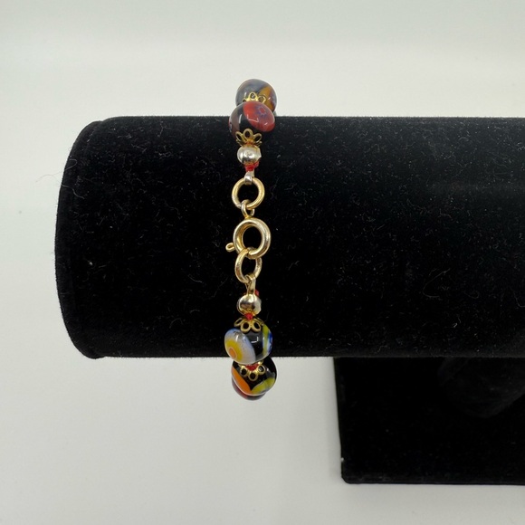 Millefiore Beaded Ball Bracelet - Picture 2 of 5